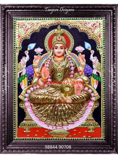 Embossed Gaja Lakshmi Painting